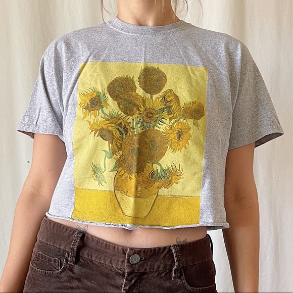 Urban Outfitters Tops - UO x National Gallery Vincent Van Gogh Sunflowers Art Painting Cropped Tee